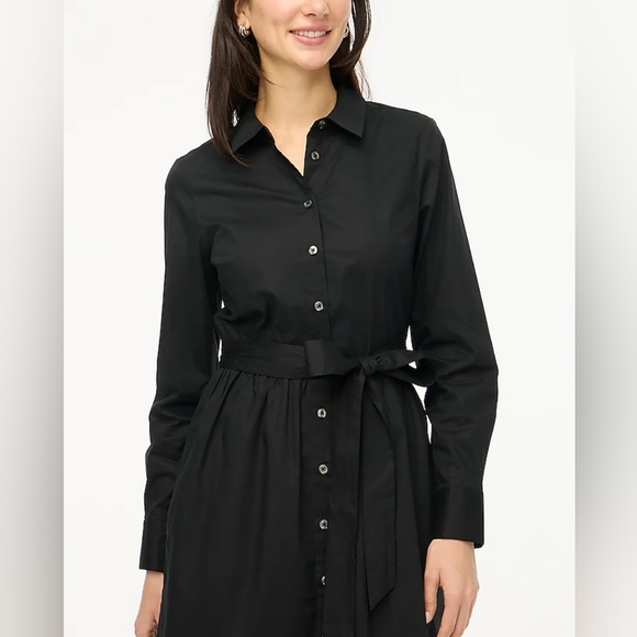 J. Crew Factory long-sleeve poplin Black Dress 14 - Picture 4 of 4